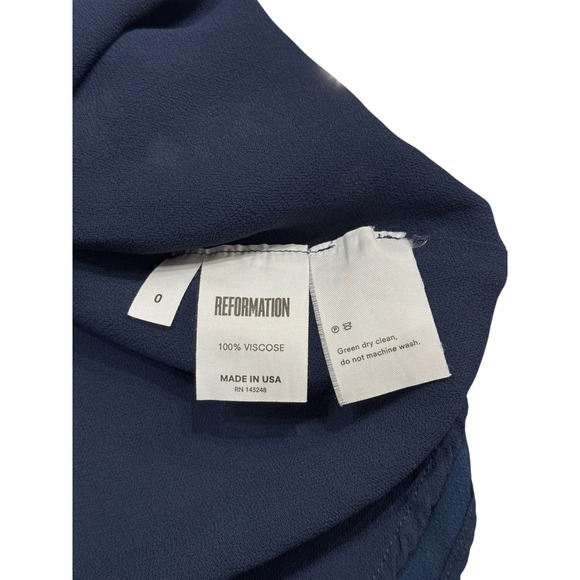 Reformation Blue Finch Floral Mini Long Sleeve Dress Cottagecore Coquette Size 0 - Picture 3 of 7